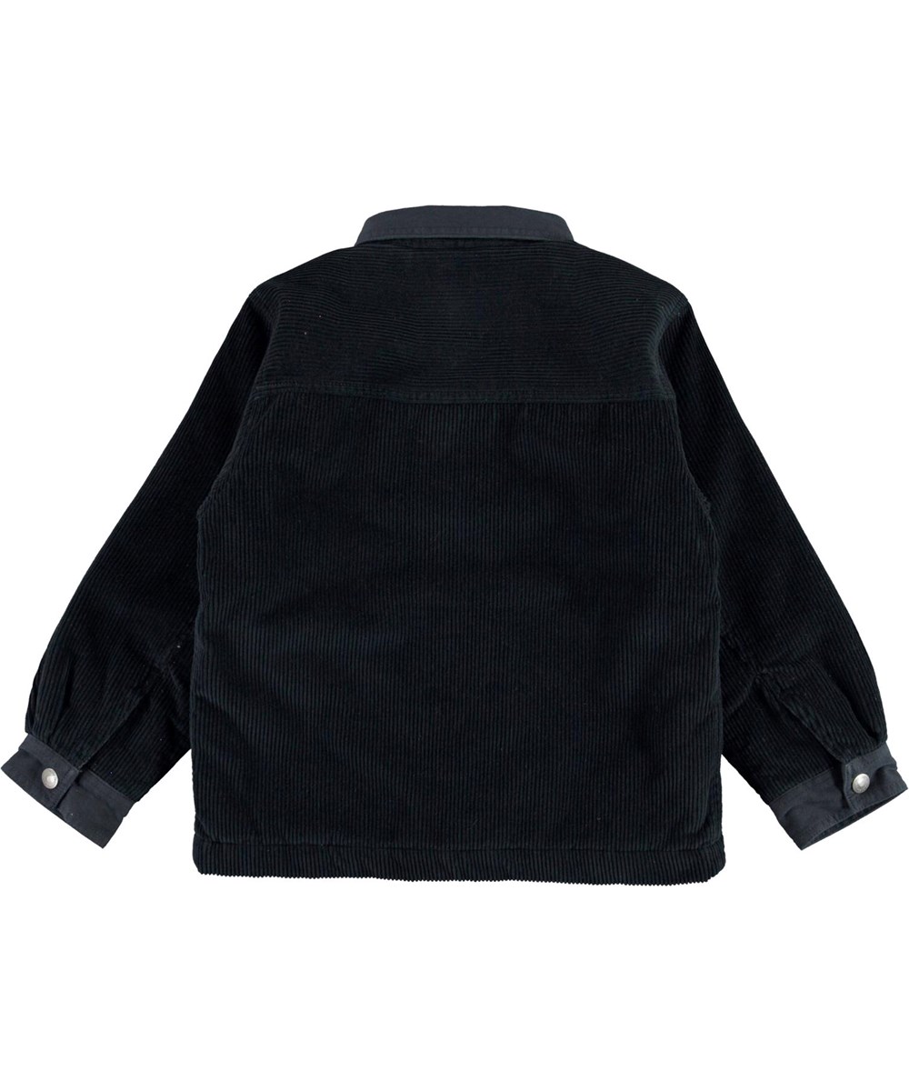 Henley - Dark Navy - Dunkelblaue overshirt Jacke aus Samt.