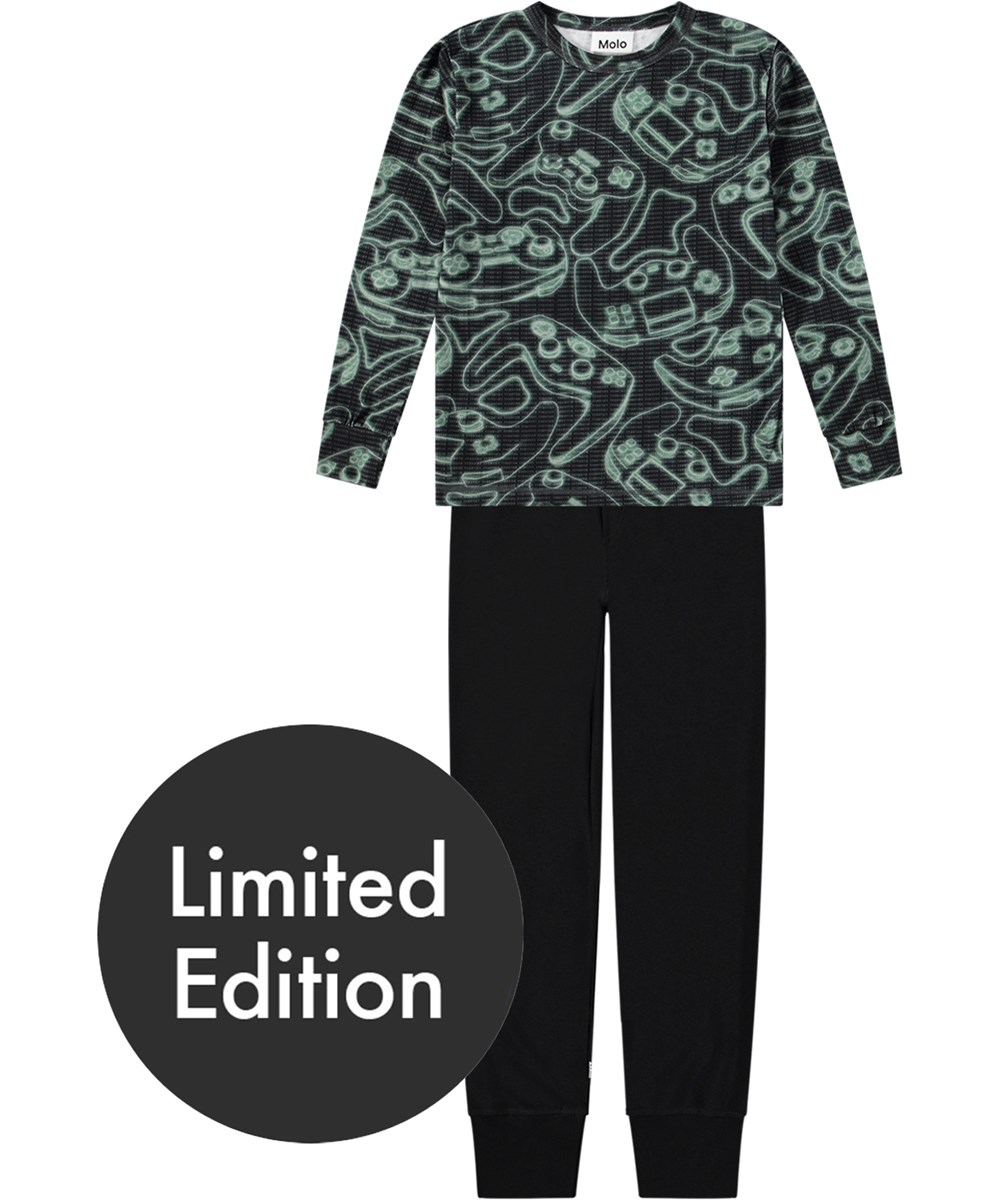 Tedo - Glowing Consoles - Zweiteiliges Pyjama-Set aus weicher Bio-Baumwolle