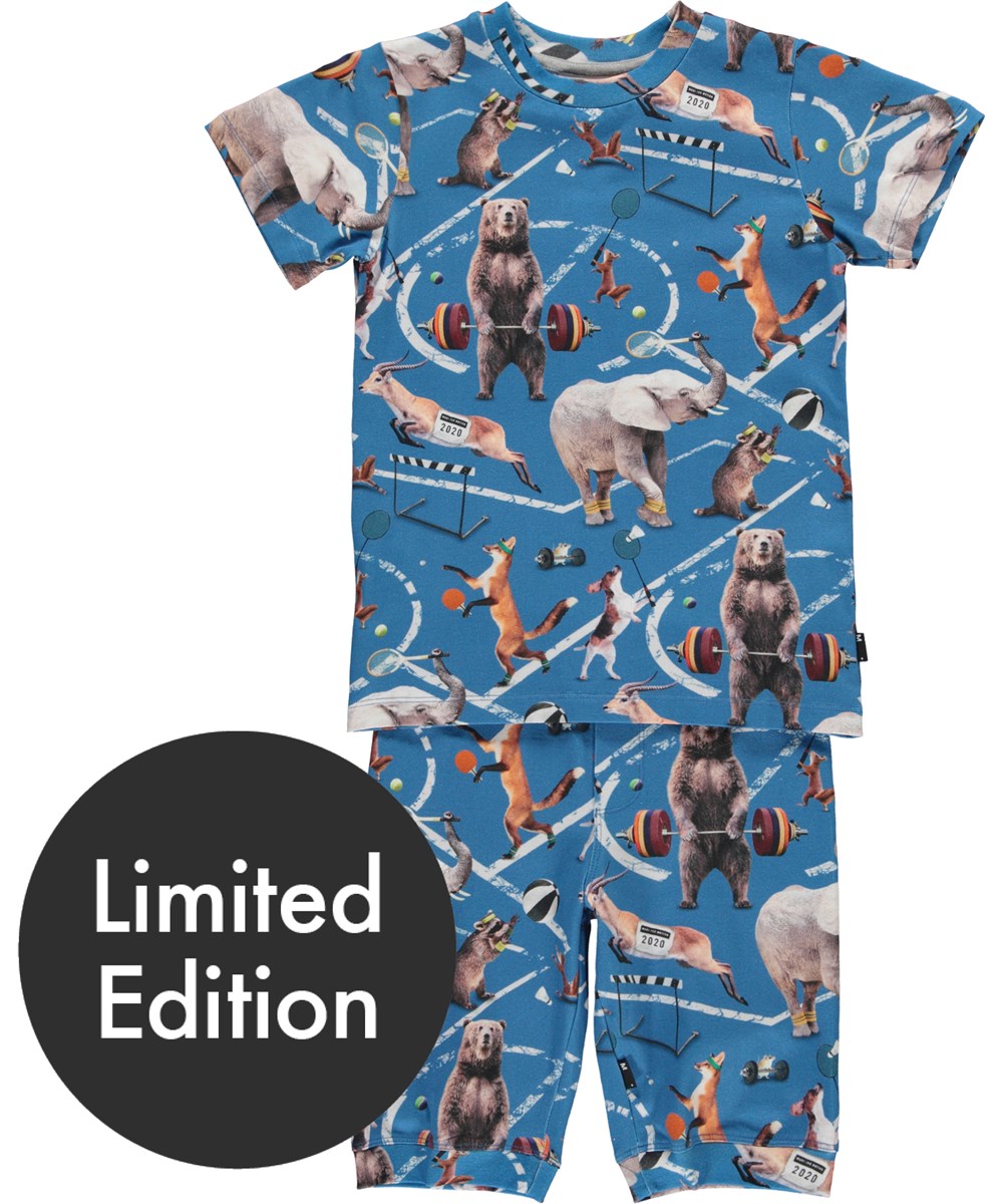 Thomas - Athletic Animals - Zweiteiliges Pyjama-Set aus weicher Bio-Baumwolle