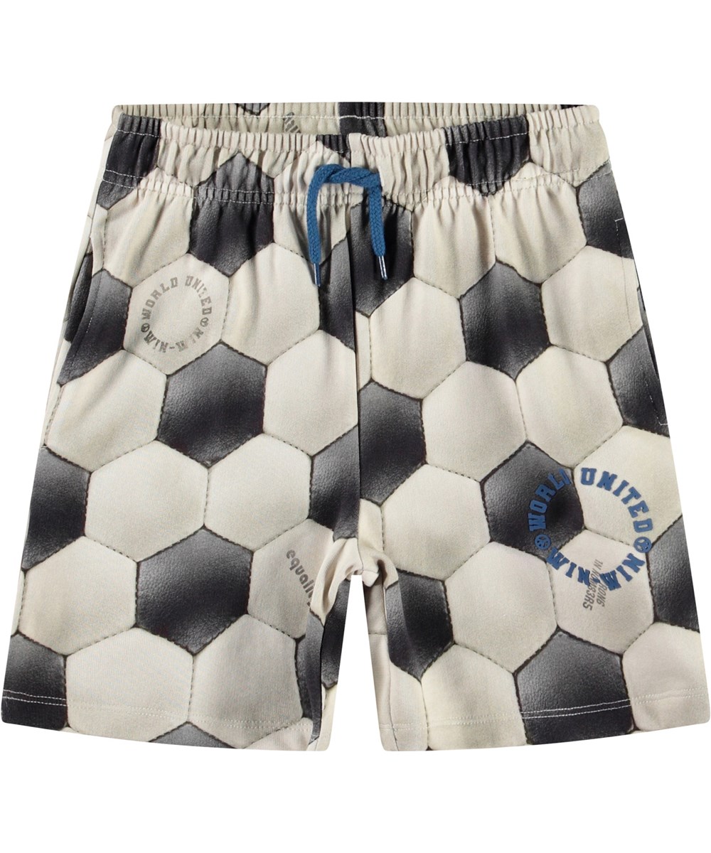 Adian - Football Noise - Sweatshorts aus Öko-Baumwolle mit Fußball-Print für Kinder.