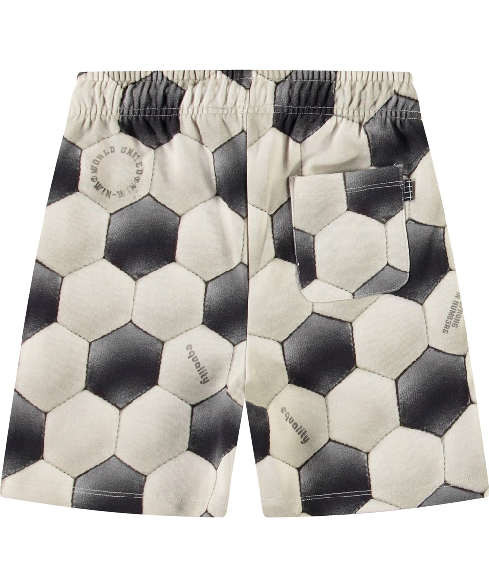 Adian - Football Noise - Sweatshorts aus Öko-Baumwolle mit Fußball-Print für Kinder.