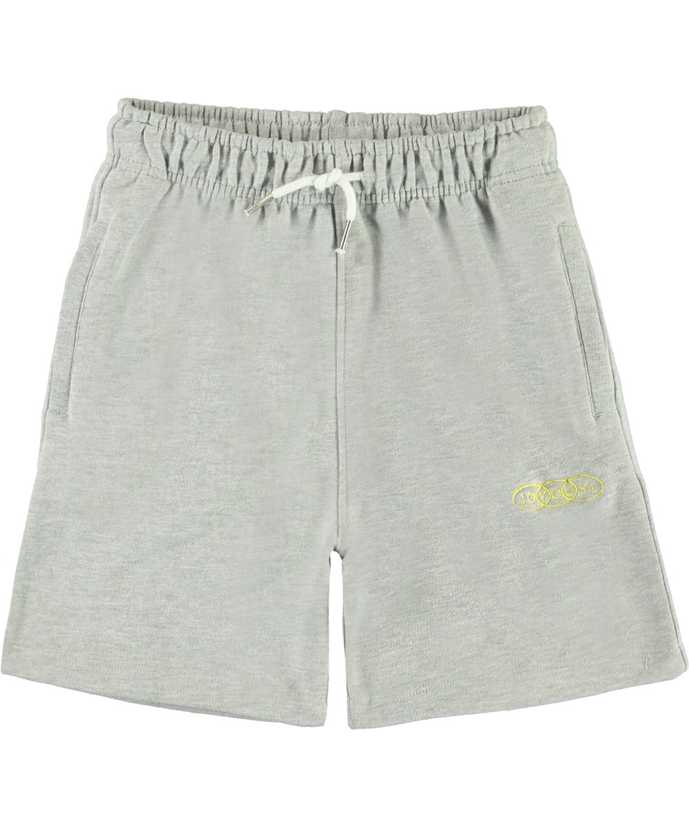 Adian - Marled Grey - Hellgrau-melierte Sweatshorts.