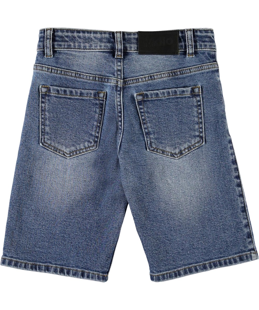 Adrik - Hv_Washed Denim - Blaue Denim-Shorts mit Länge