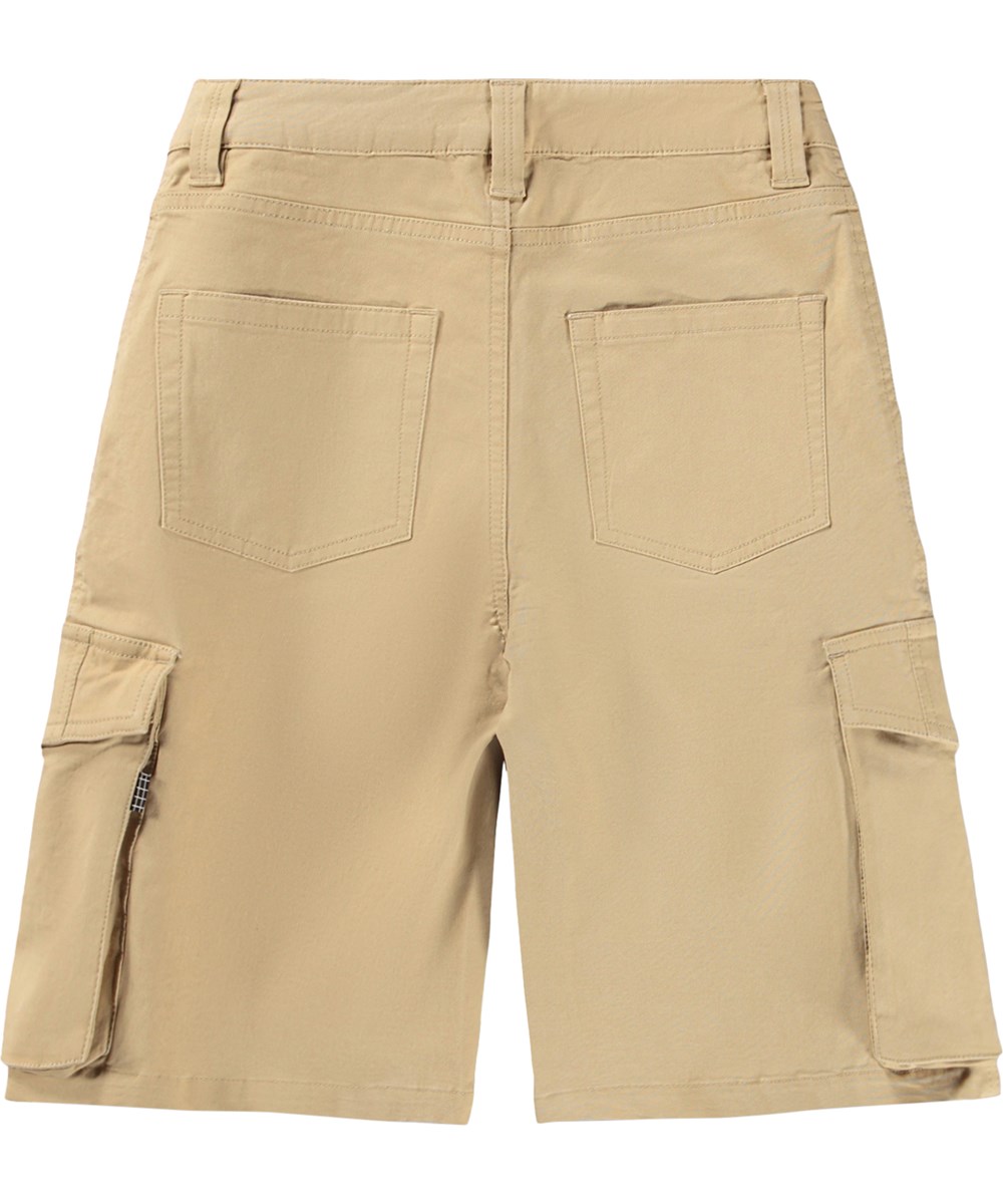 Alt - Desert - Beige Baumwollshorts für Kinder mit großen Cargotaschen
