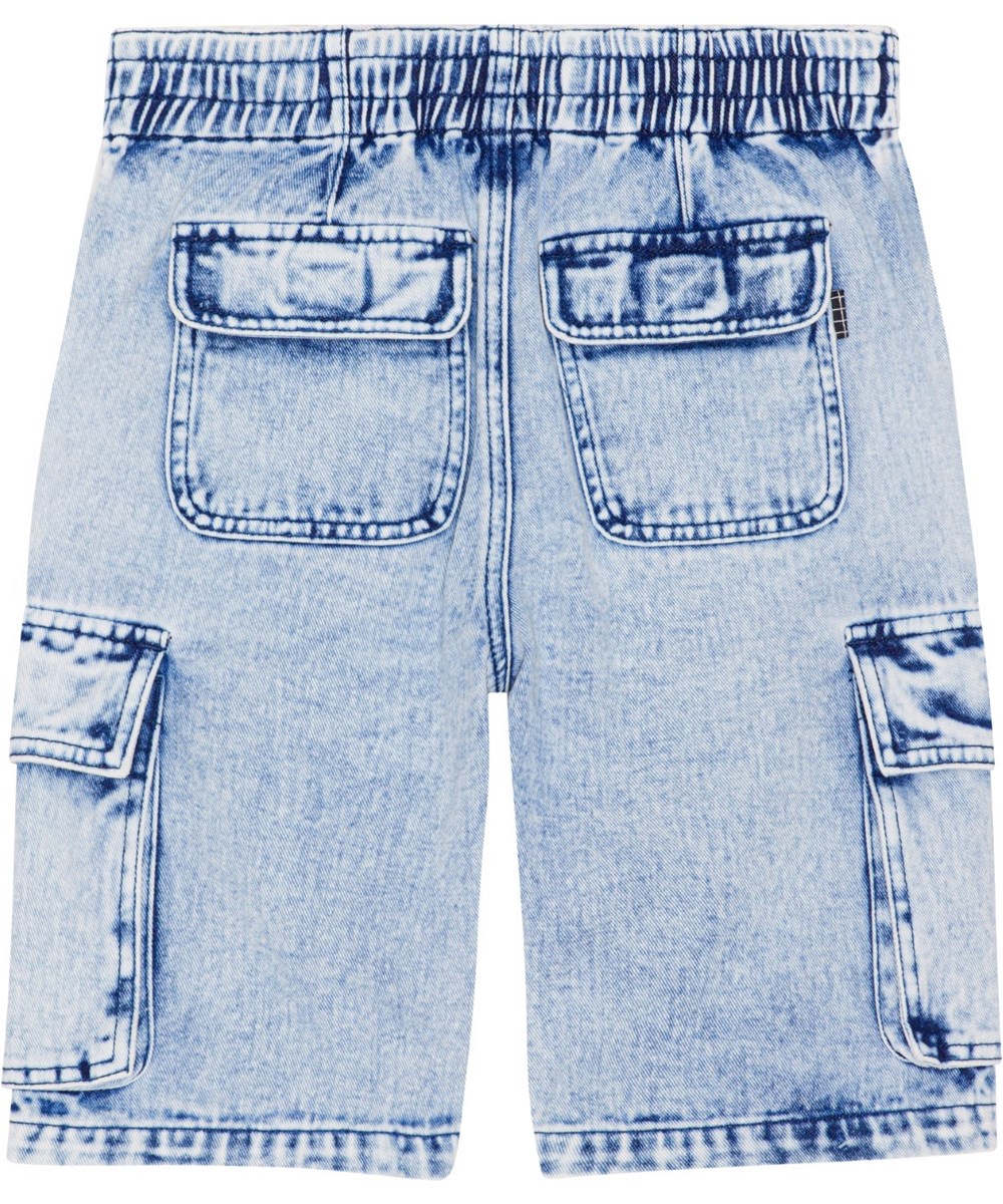 Alvy - Light Stone Denim - Blaue Denimshorts mit Cargotaschen