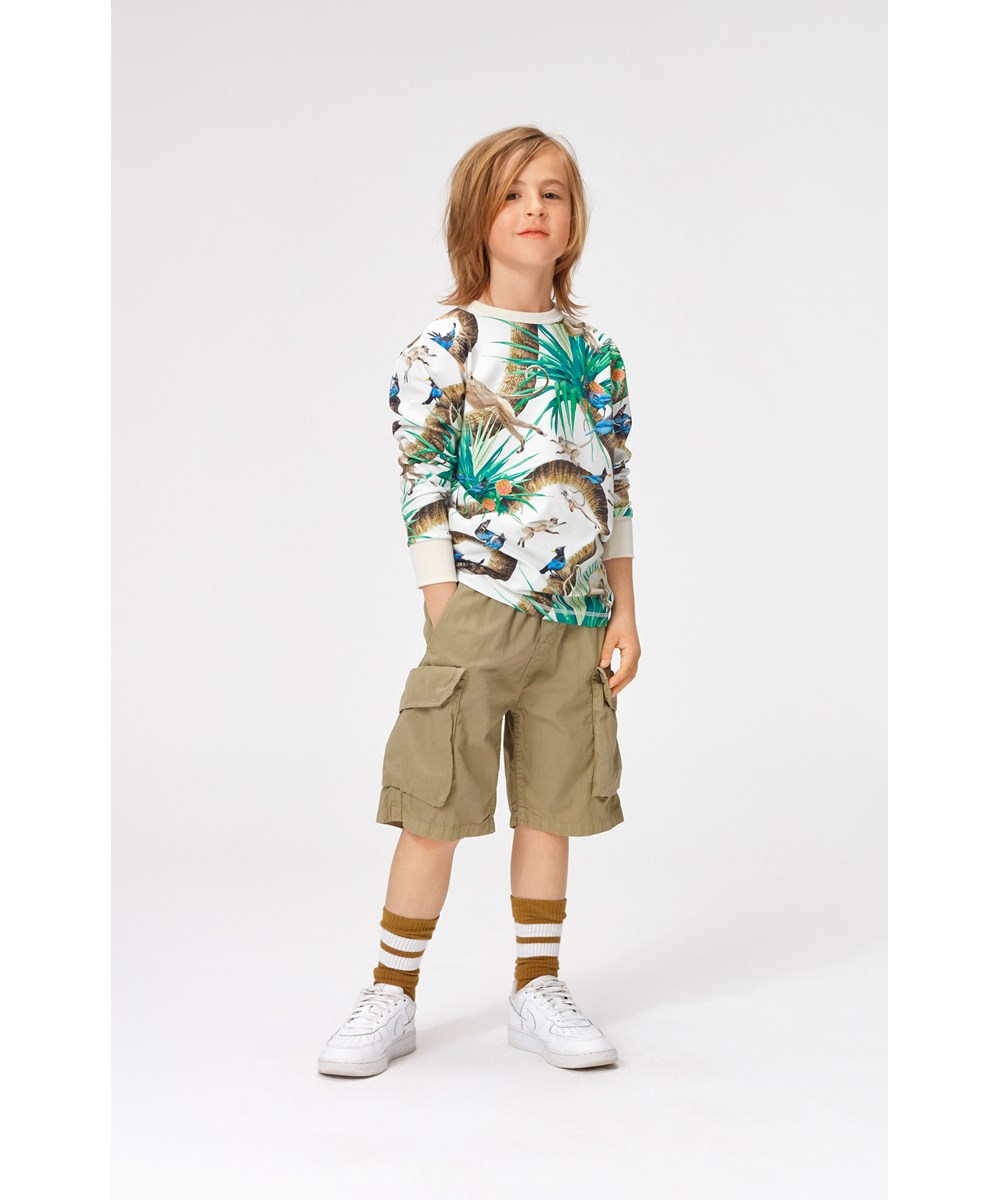 Argod - Khaki Green - Khakigrüne Cargo-Shorts mit Taschen.