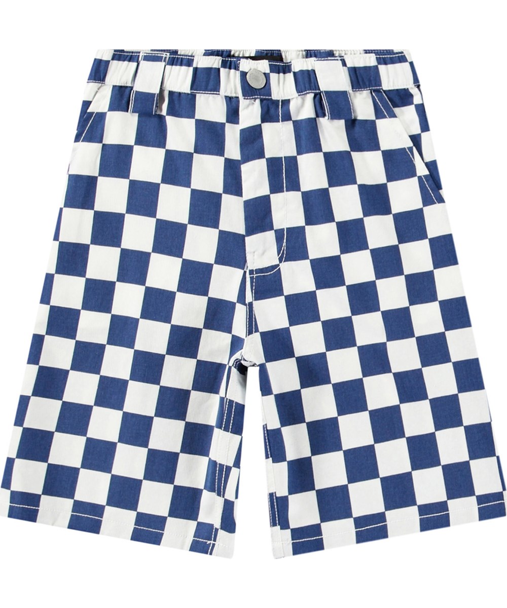 Aubery - Best Blue Check - Karierte Shorts aus Öko-Baumwolle für Kinder.