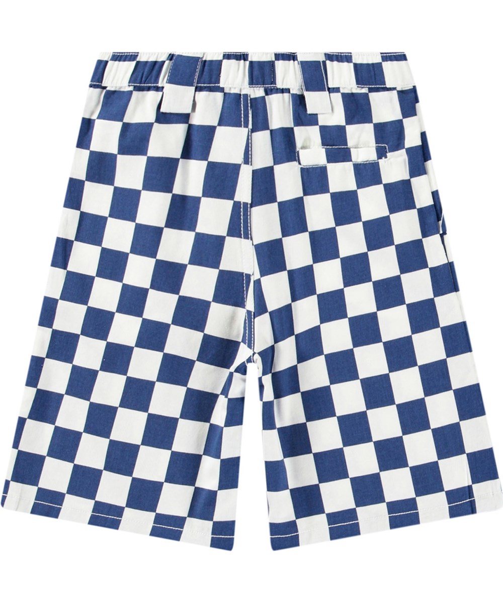 Aubery - Best Blue Check - Karierte Shorts aus Öko-Baumwolle für Kinder.