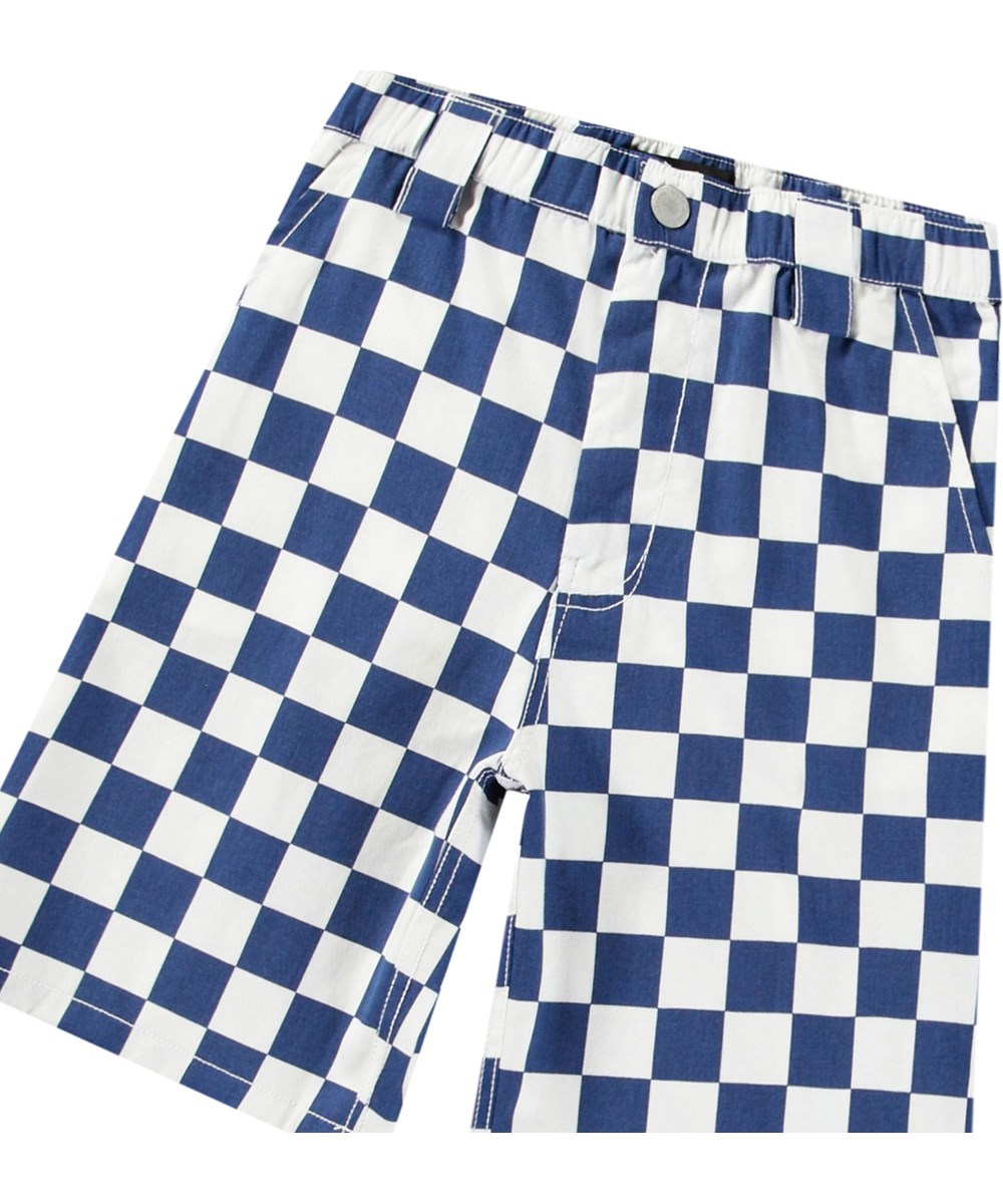 Aubery - Best Blue Check - Karierte Shorts aus Öko-Baumwolle für Kinder.