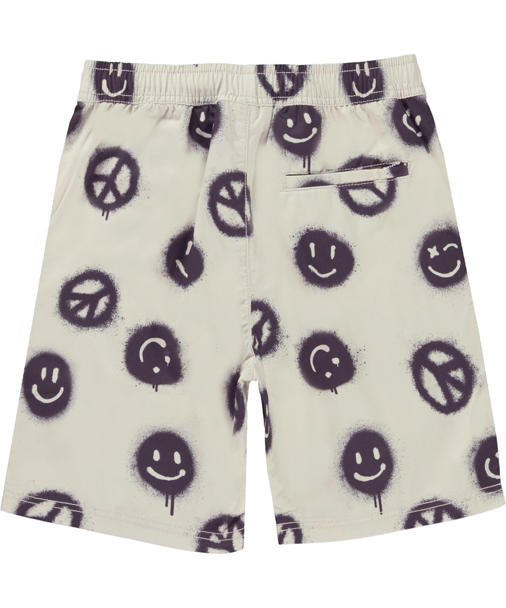 Avart - Peace Smile - Graue Shorts mit Frieden und Smileys