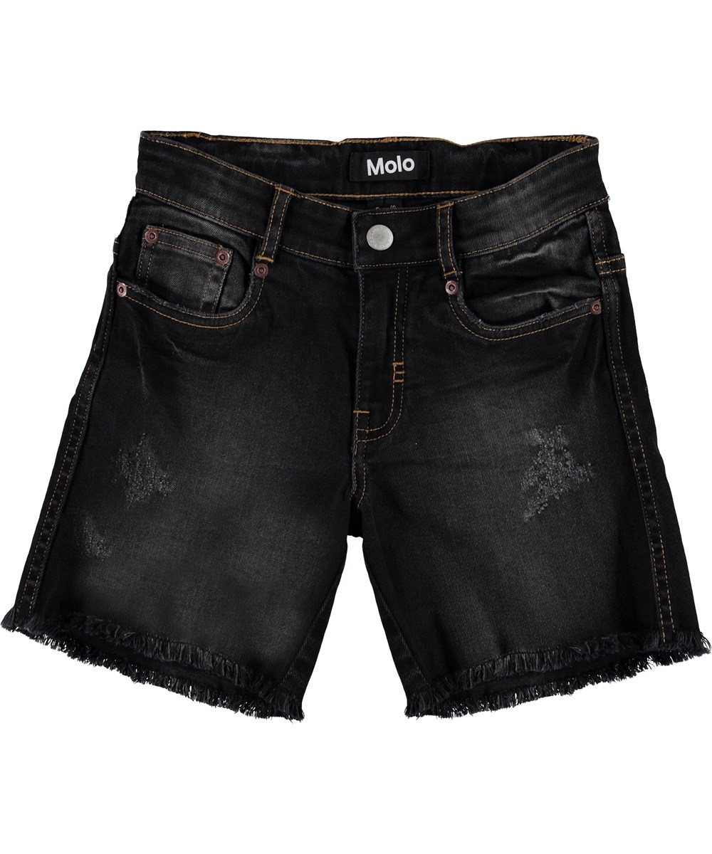 Avian - Washed Black - Schwarze Denim Shorts