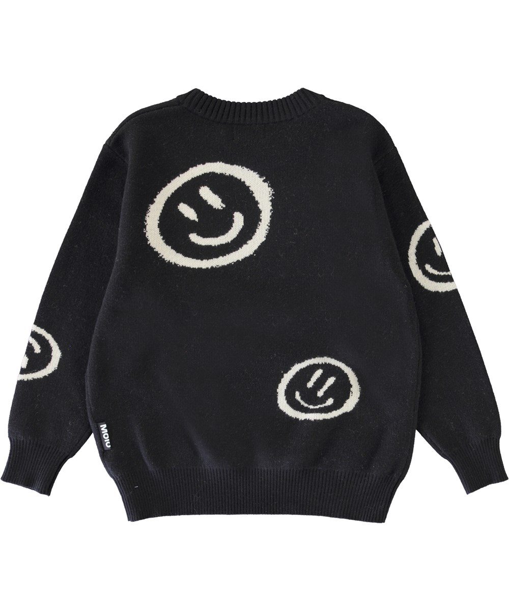 Bello - Black - Schwarze Strickpullover mit Smileys