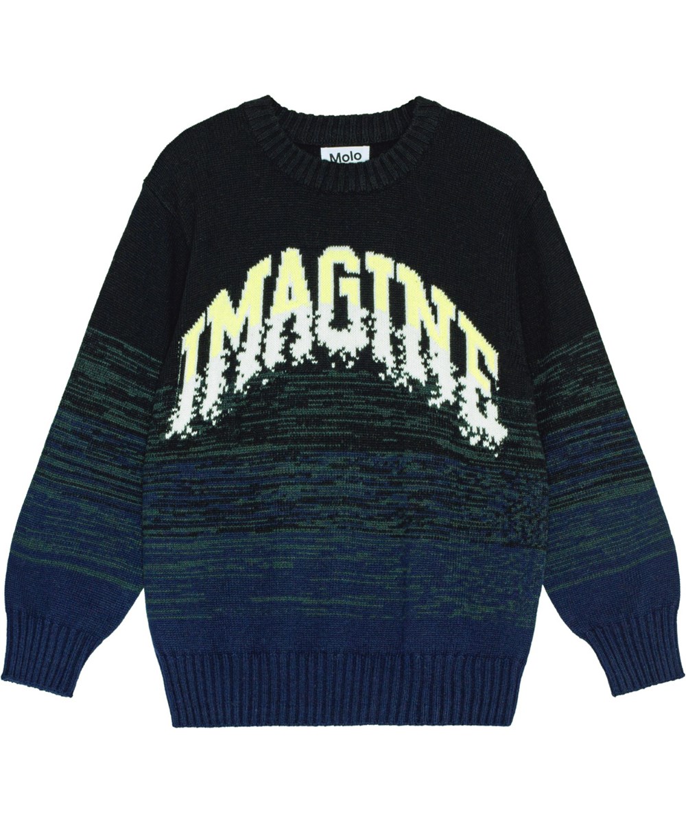 Bello - Imagine - Bunter Baumwoll- und Wollpullover mit Rundhalsausschnitt und lockerer Passform.