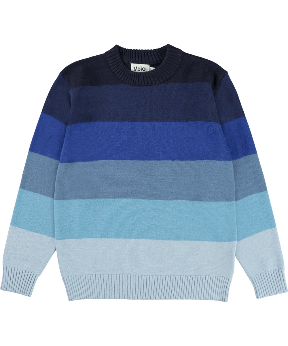Berge - Himmelrum - Blau gestreifter Strickpullover