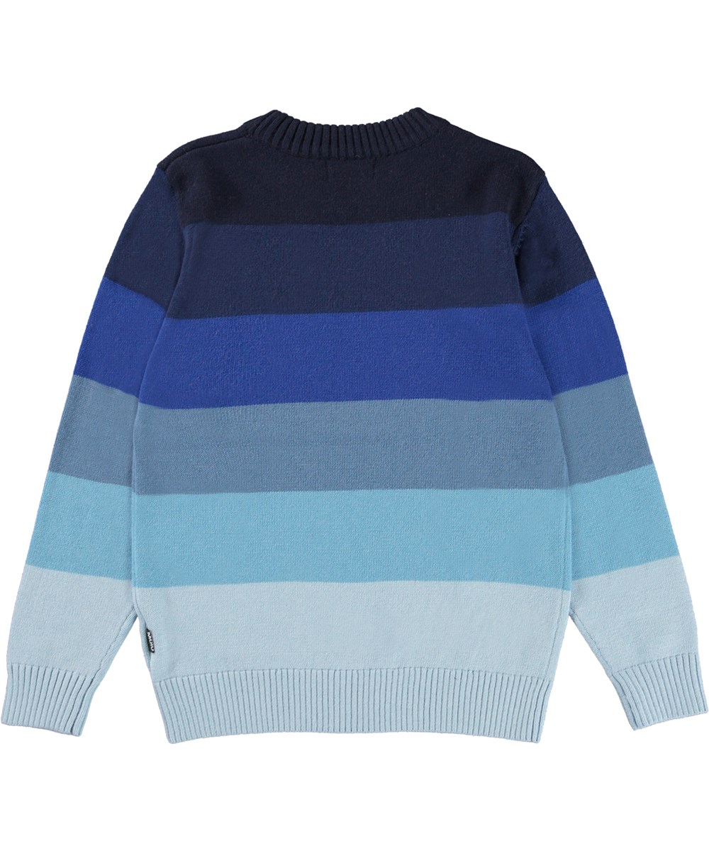 Berge - Himmelrum - Blau gestreifter Strickpullover