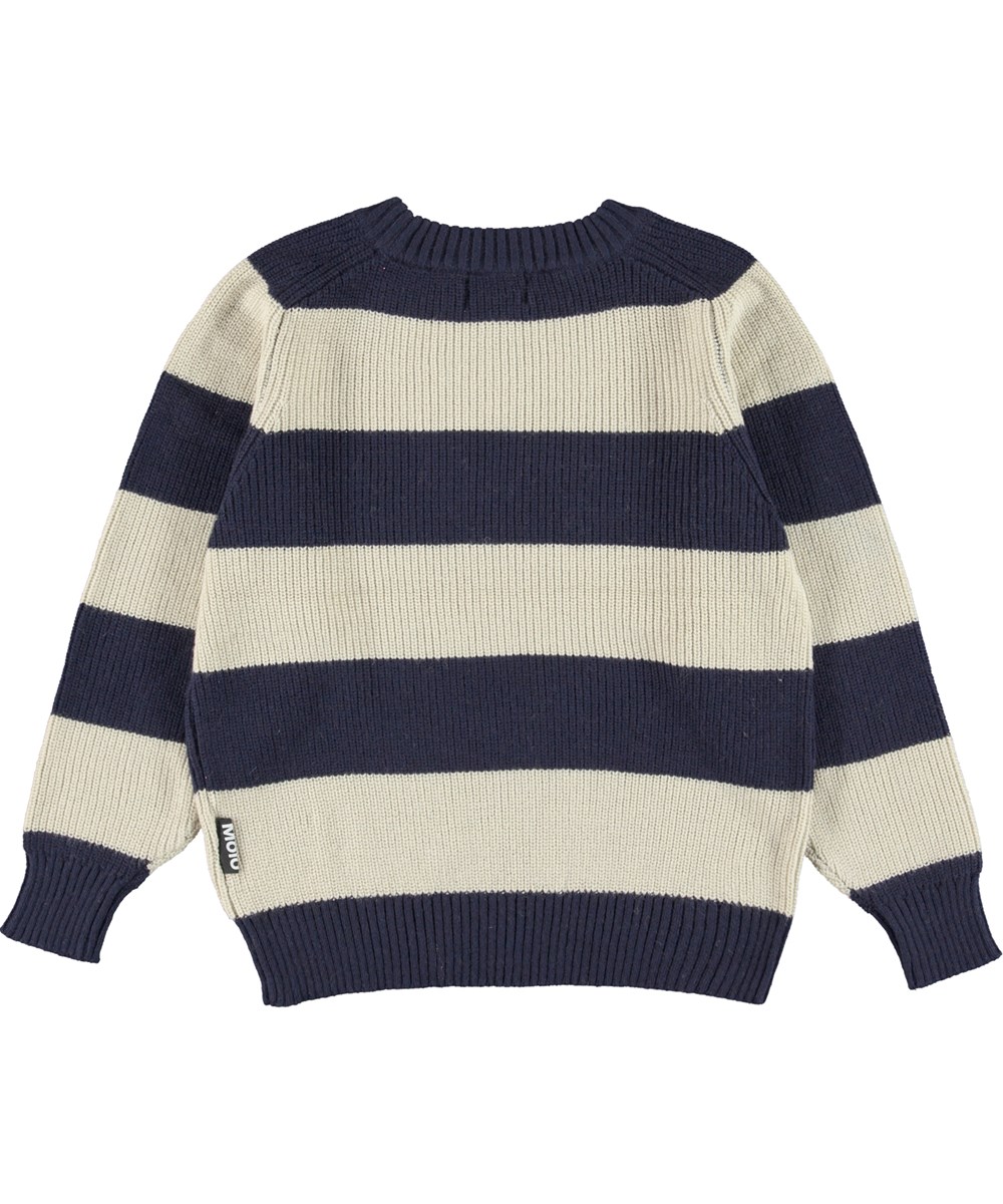 Bosse - Galaxy Stripe - Weiß-blau gestreifter Baumwollstrick