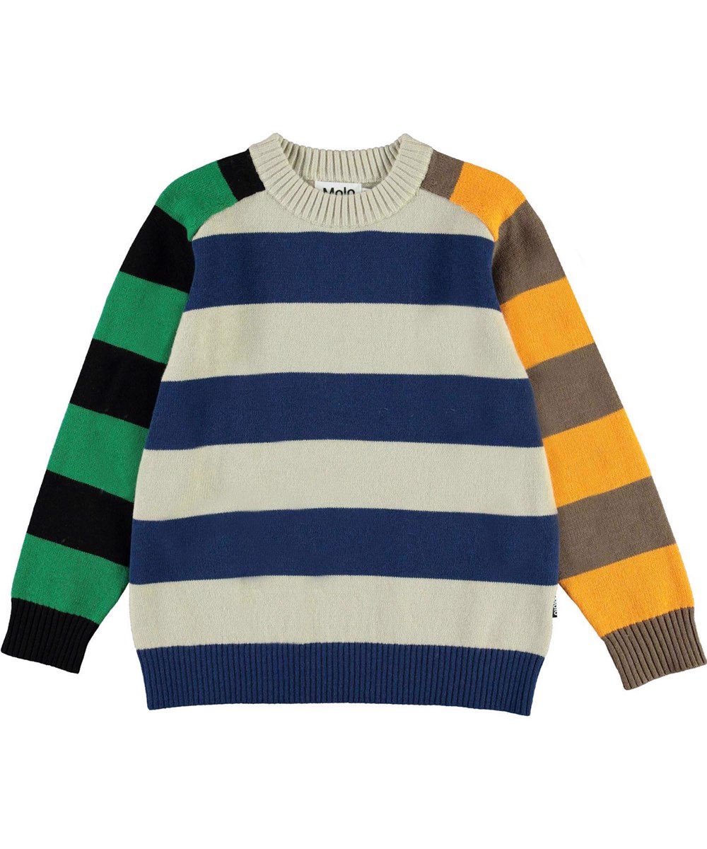 Buzzy - Colour Stripe - Strickpullover mit breiten bunten Streifen.