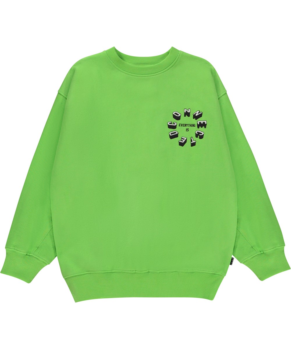 Magni - Glowing Green - Grünes Öko-Sweatshirt mit grafischem Print