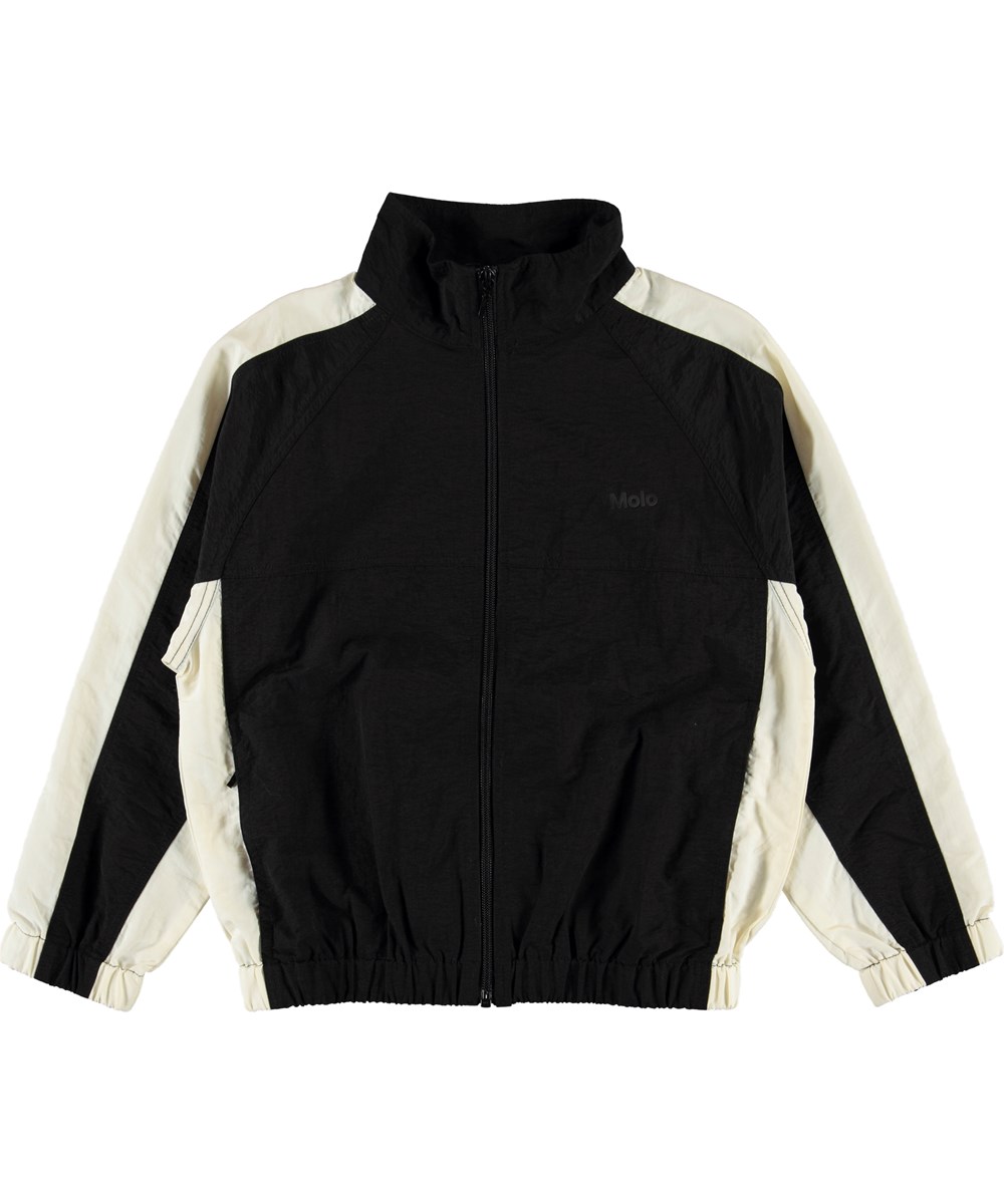 Makoto - Black - Schwarze Trackjacke mit weißen Details