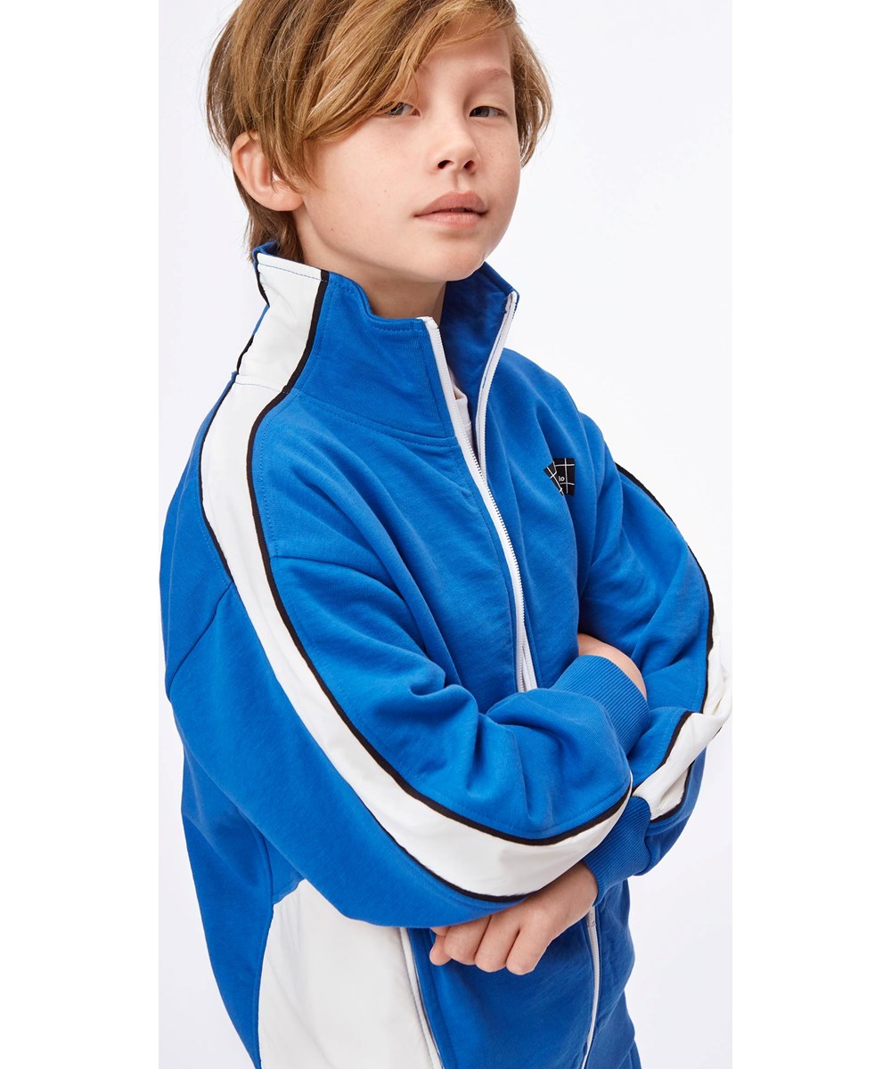 Malio - Cobalt - Öko blaue und weiße Trackjacke