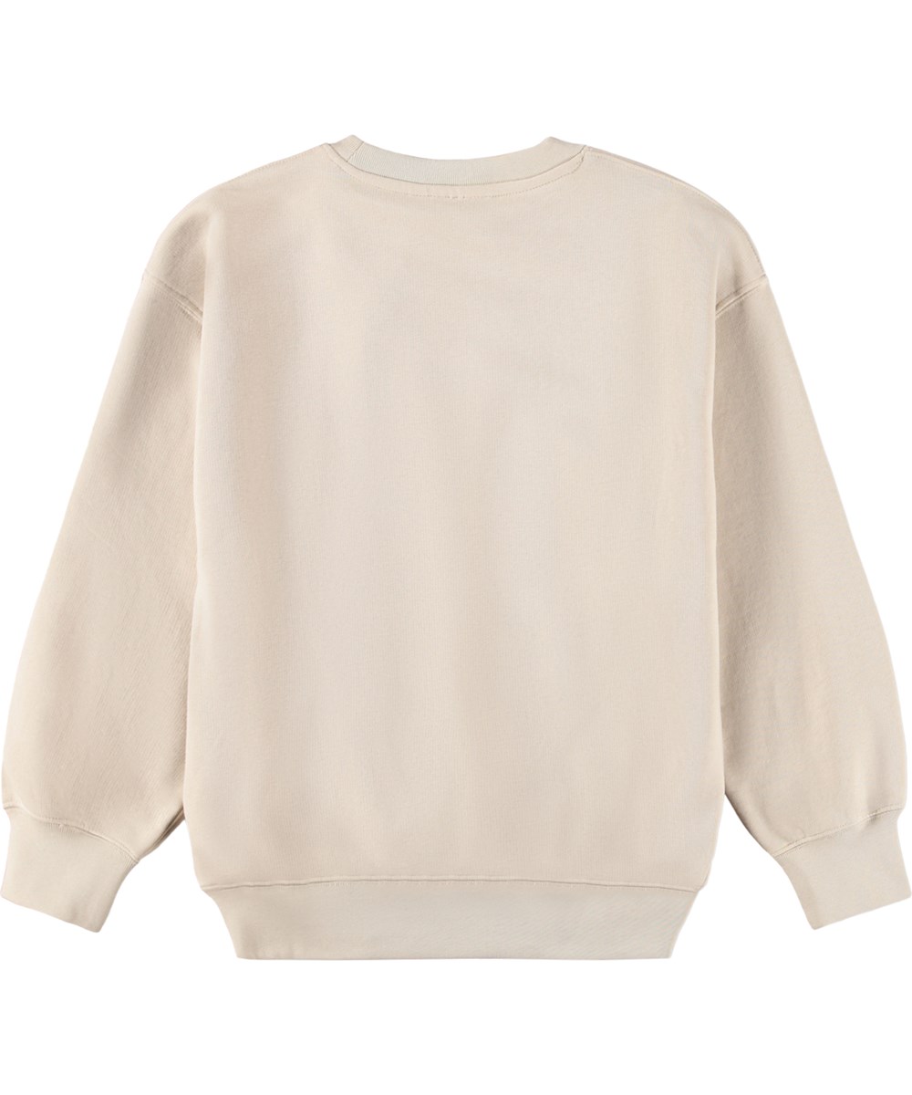 Mar - Patch Party - Beiges Sweatshirt für Kinder aus Öko-Baumwolle mit Stickerei