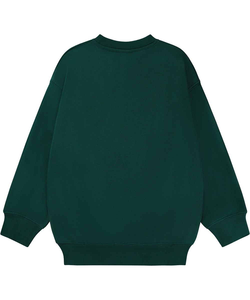 Mar - Fantasy Forest - Grünes Sweatshirt mit WORLD PEACE-Stickerei