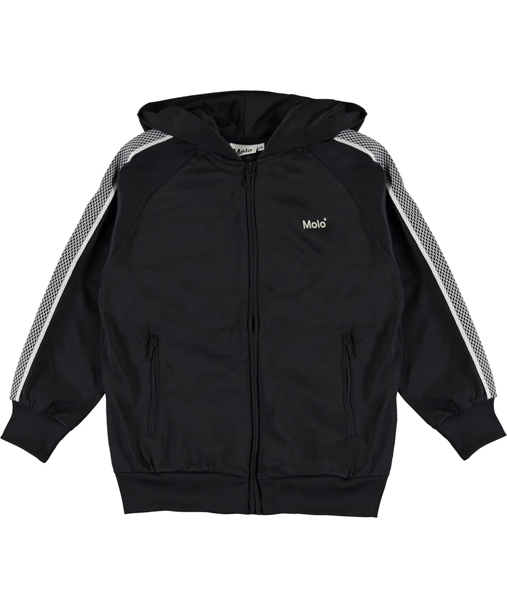 Marco - Night Grey - Track-jacke mit Kapuze und Streifen an den Ärmeln