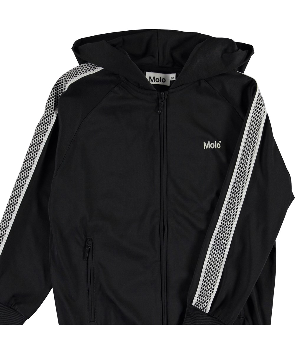 Marco - Night Grey - Track-jacke mit Kapuze und Streifen an den Ärmeln