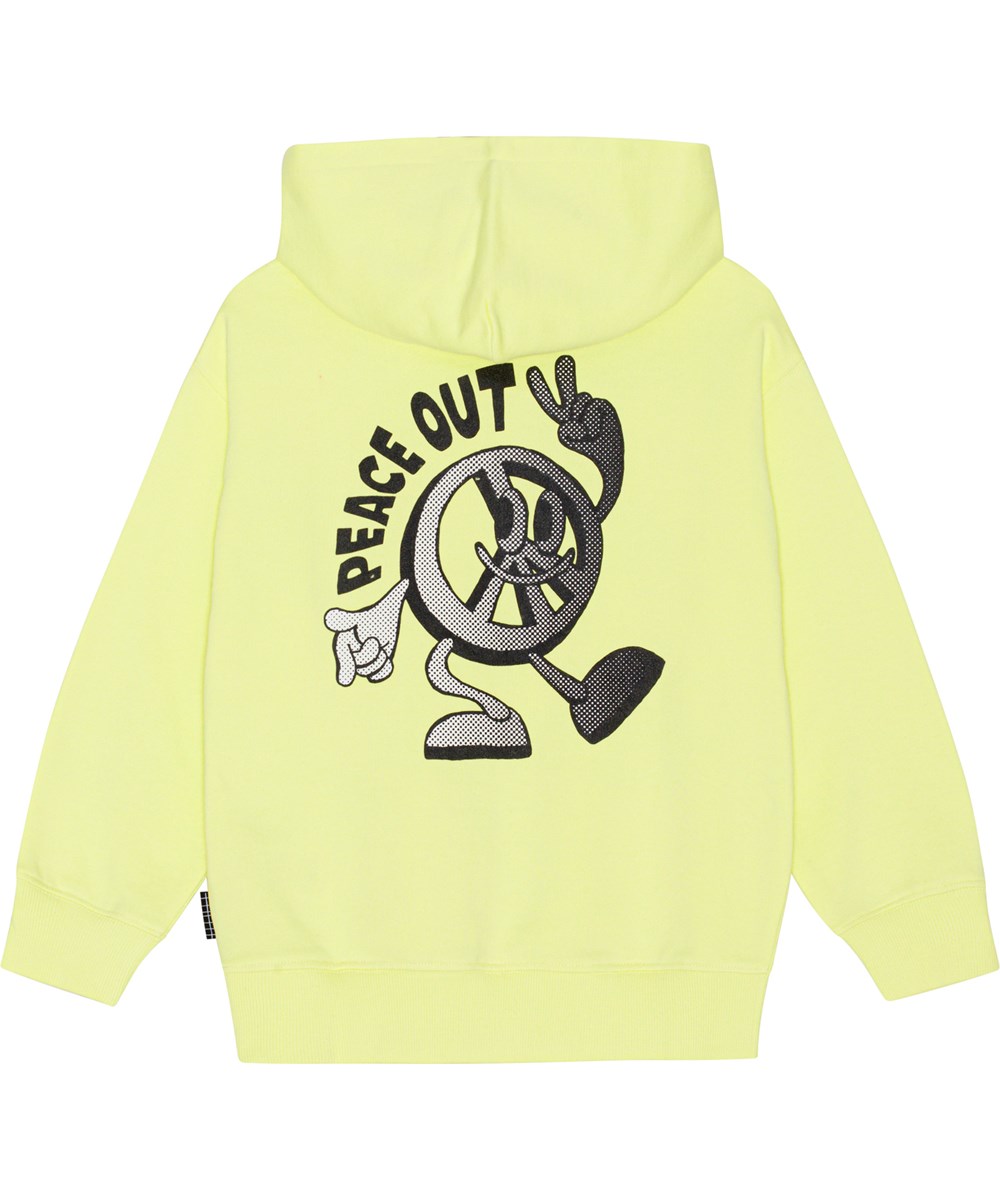 Matt - Sour Lemon - Gelber Öko-Hoodie mit Peace-Print