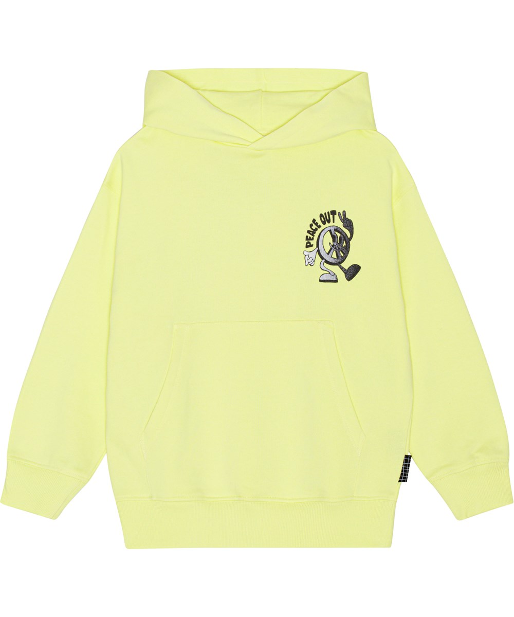 Matt - Sour Lemon - Gelber Öko-Hoodie mit Peace-Print