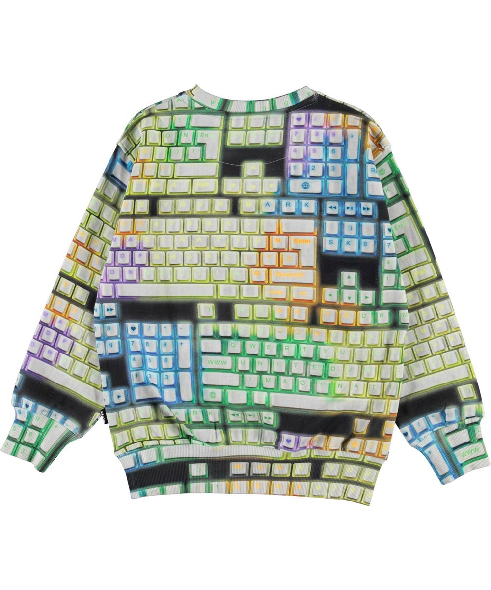Mattis - Game On - Mehrfarbiges Sweatshirt mit Tastatur-Print.