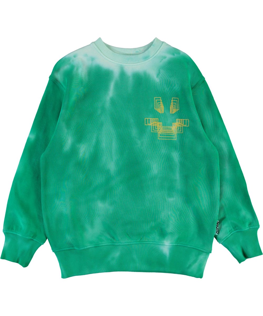 Mattis - Royal Green - Öko grünes Tie-Dye Sweatshirt