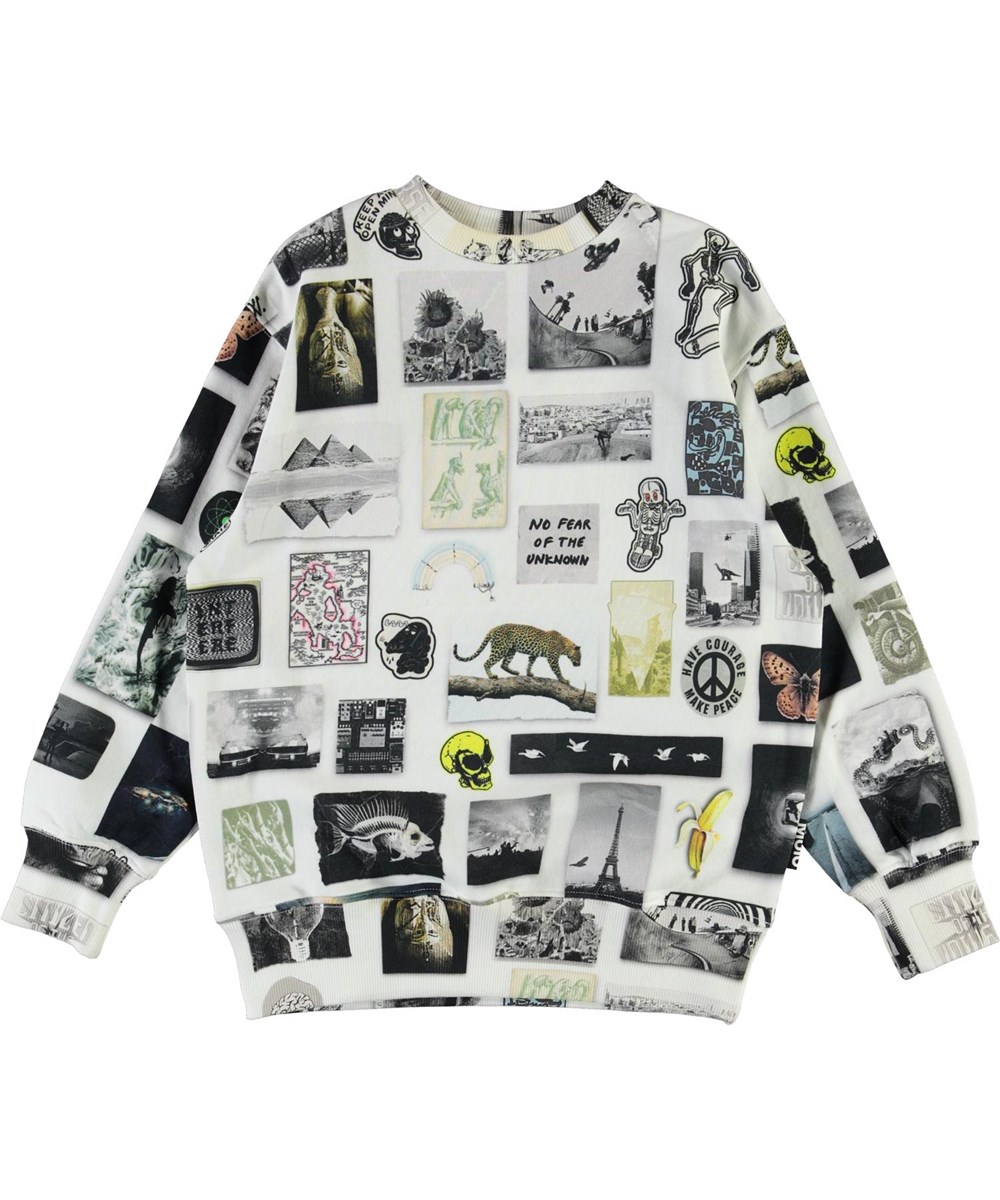 Mattis - Scrapbook - Öko Sweatshirt mit Bilderdruck