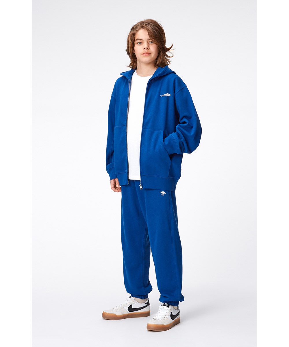 Mazz - Reef Blue - Blaues Kapuzensweatshirt mit Reißverschluss