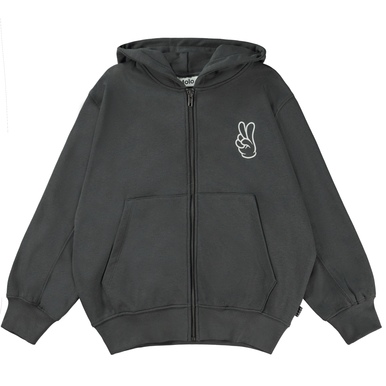 Mazz Space Grey Dunkelgrauer Hoodie mit Handzeichen Molo