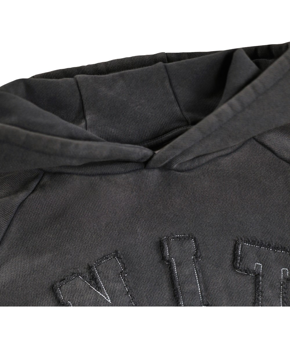 Mic - Raven - Grauer Kapuzenpullover für Kinder aus Öko-Baumwolle