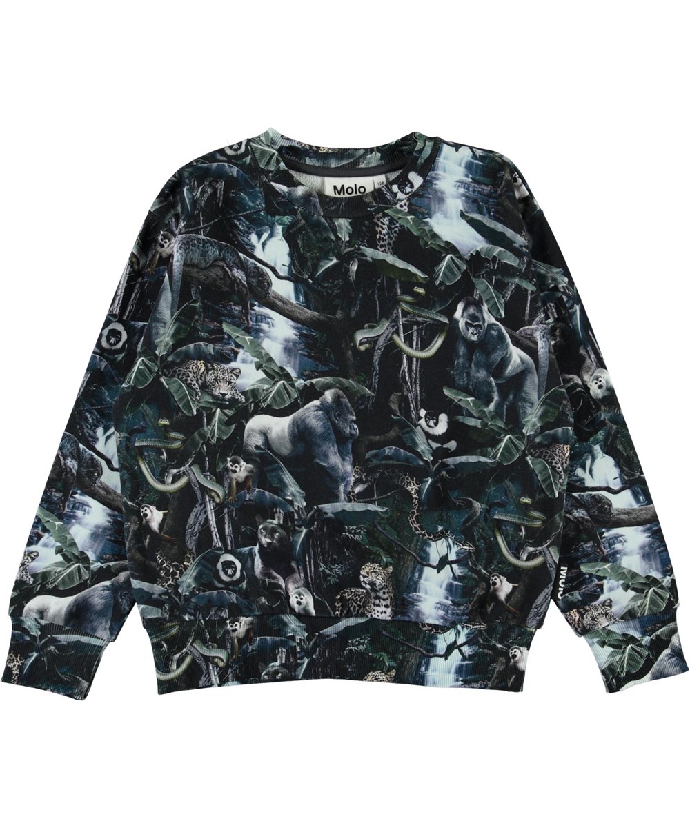 Mik - Moonlit Jungle - Öko-Sweatshirt mit Dschungeltieren