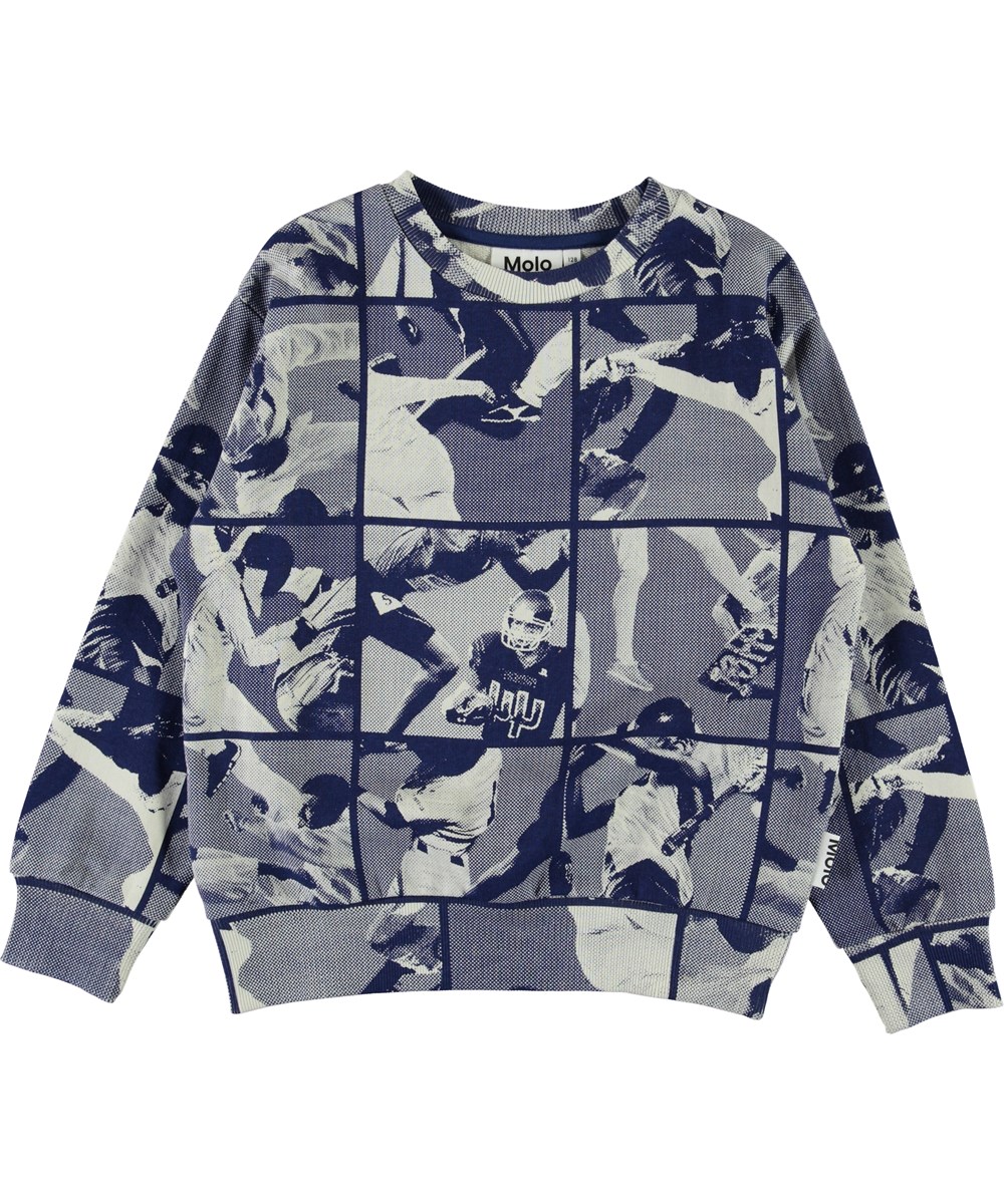 Mik - Sports Mix Blue - Blaues Öko-Sport-Sweatshirt