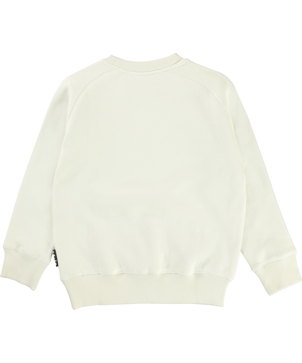 Mike - Ivory - Weißes Sweatshirt mit Smileys und United Imaginations Print.