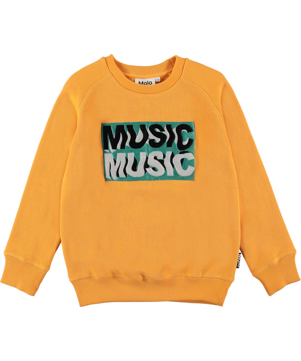 Mike - Sunset - Sonnengelbes Sweatshirt mit Musik-Musik-Print