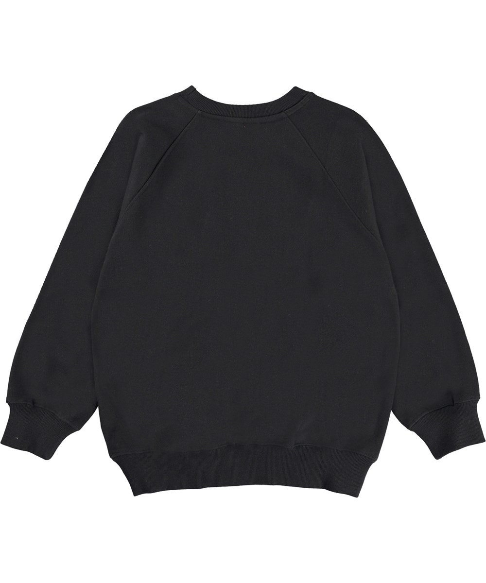 Mir - Black - Schwarzes Sweatshirt mit Globus-Print