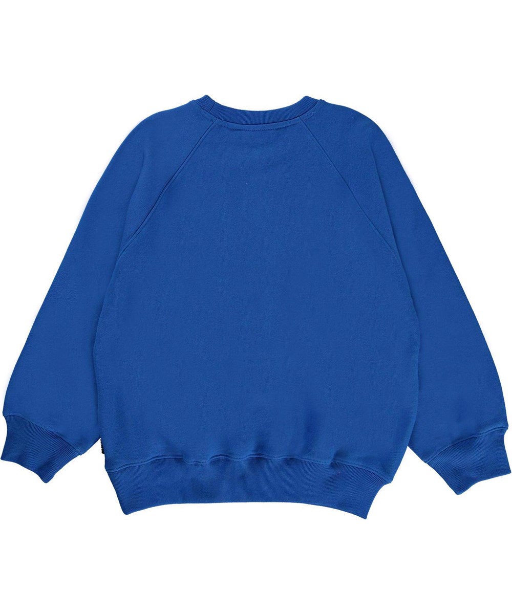 Mir - Royal Blue - Blaues Sweatshirt mit Stickerei-Patch.