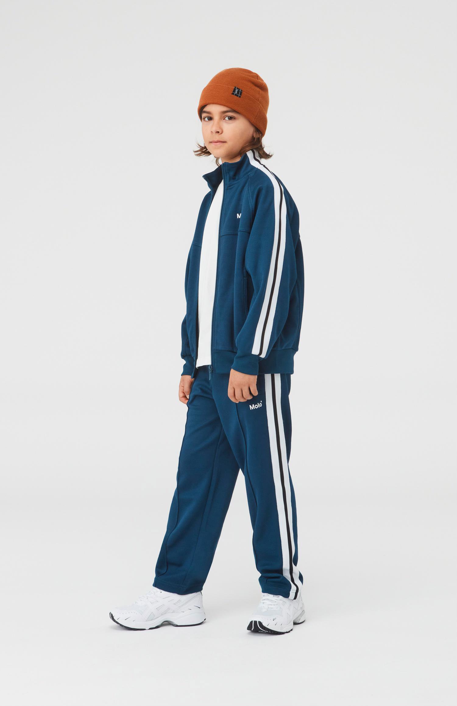 Monrad - Sea - Blaue Jacke mit schwarzen und weißen Streifen - Molo