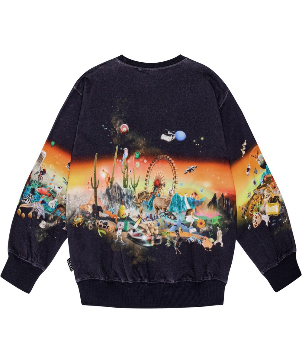 Monti - All Things - Vielfarbenes Öko-Baumwoll-Sweatshirt mit Allover-Druck.