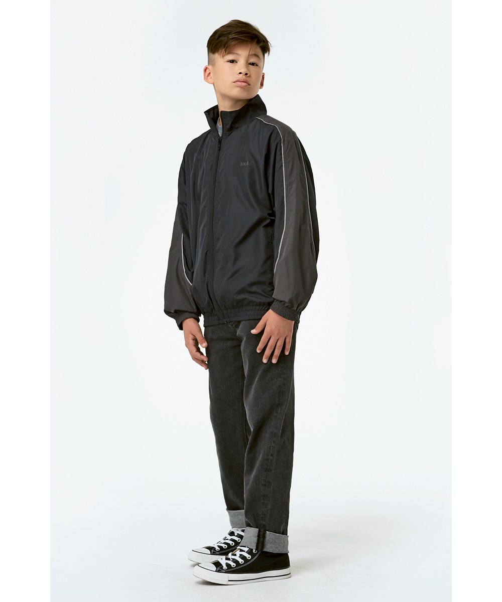 Morki - Black - Schwarz und graue Track-Jacke
