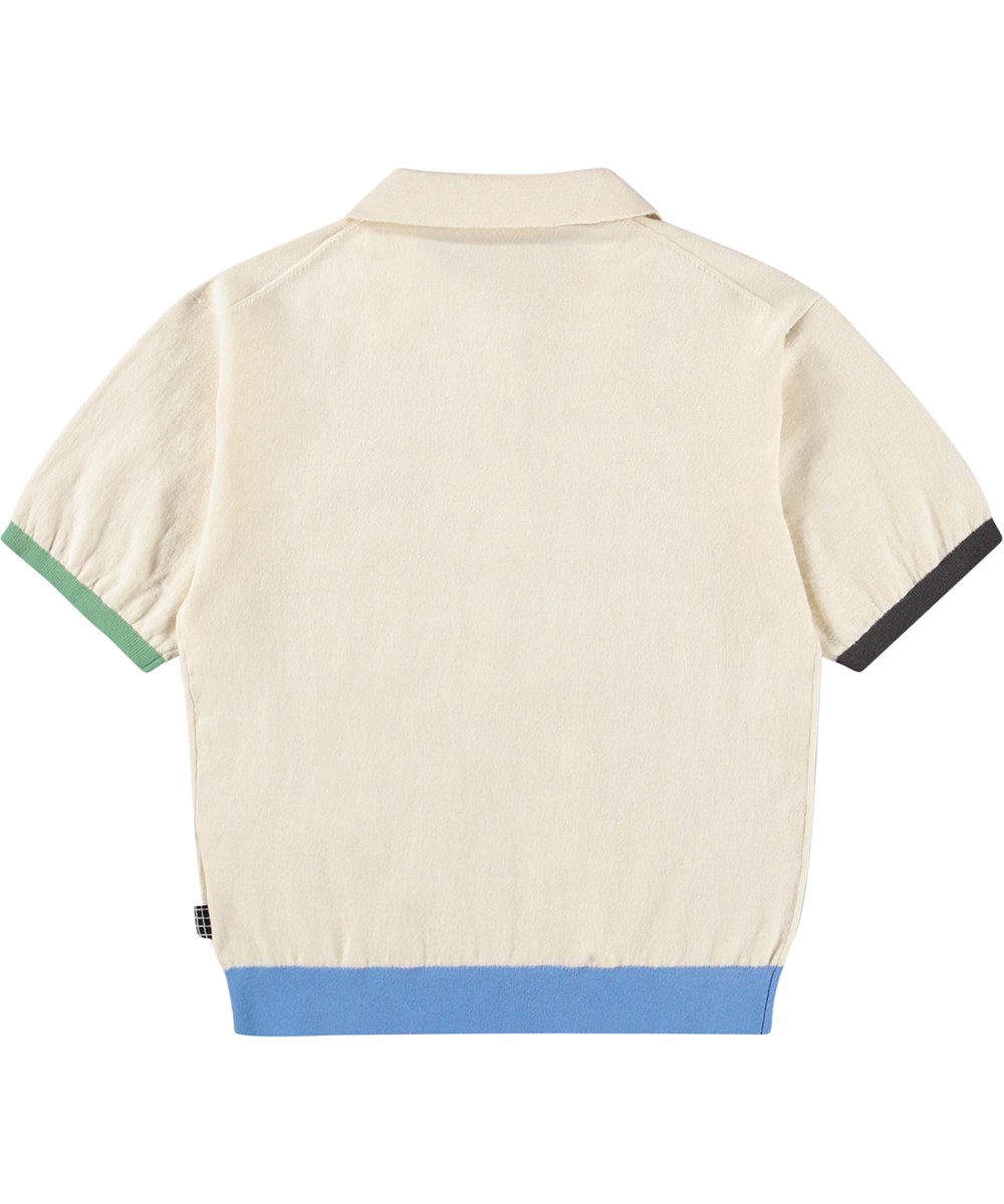 Brooks - Summer Sand - Off-weißer Strick-Poloshirt für Kinder aus Öko-Baumwolle