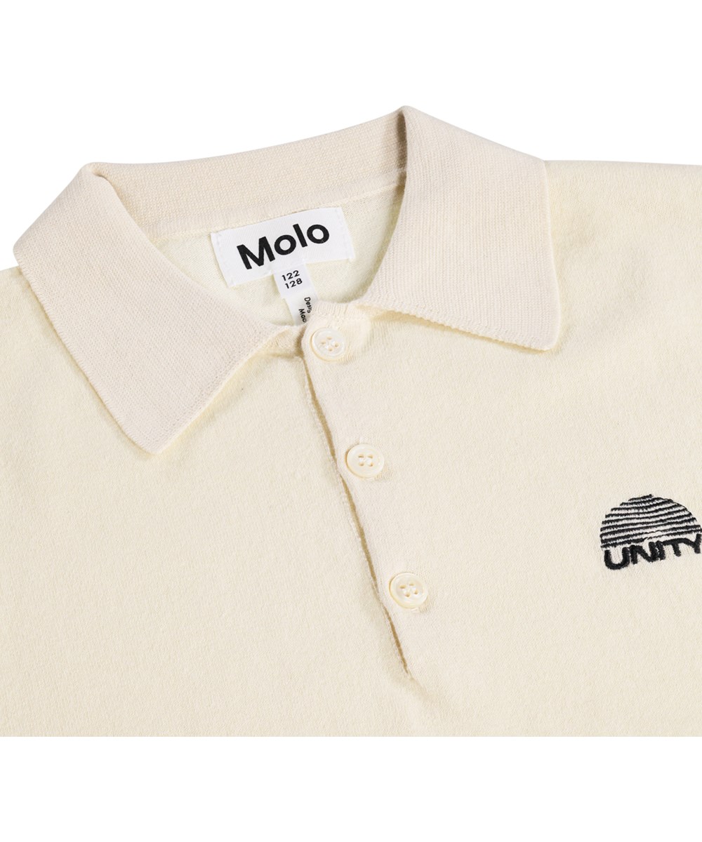 Brooks - Summer Sand - Off-weißer Strick-Poloshirt für Kinder aus Öko-Baumwolle