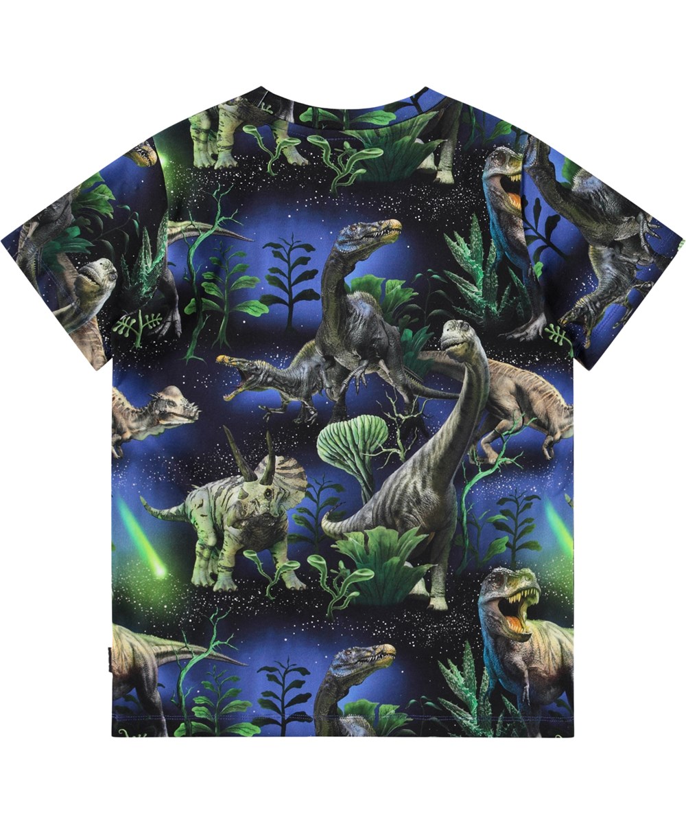 Ralphie - Dinorama - T-Shirt für Kinder aus weicher Öko-Baumwolle mit Druck, kurzen Ärmeln und geripptem Ausschnitt.