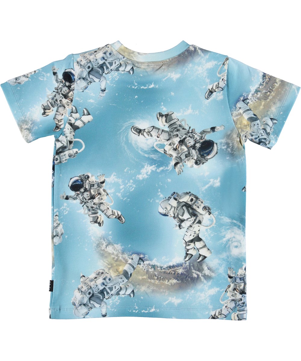 Ralphie - Space Walking - Hellblaues Öko-T-Shirt mit Astronauten-Print