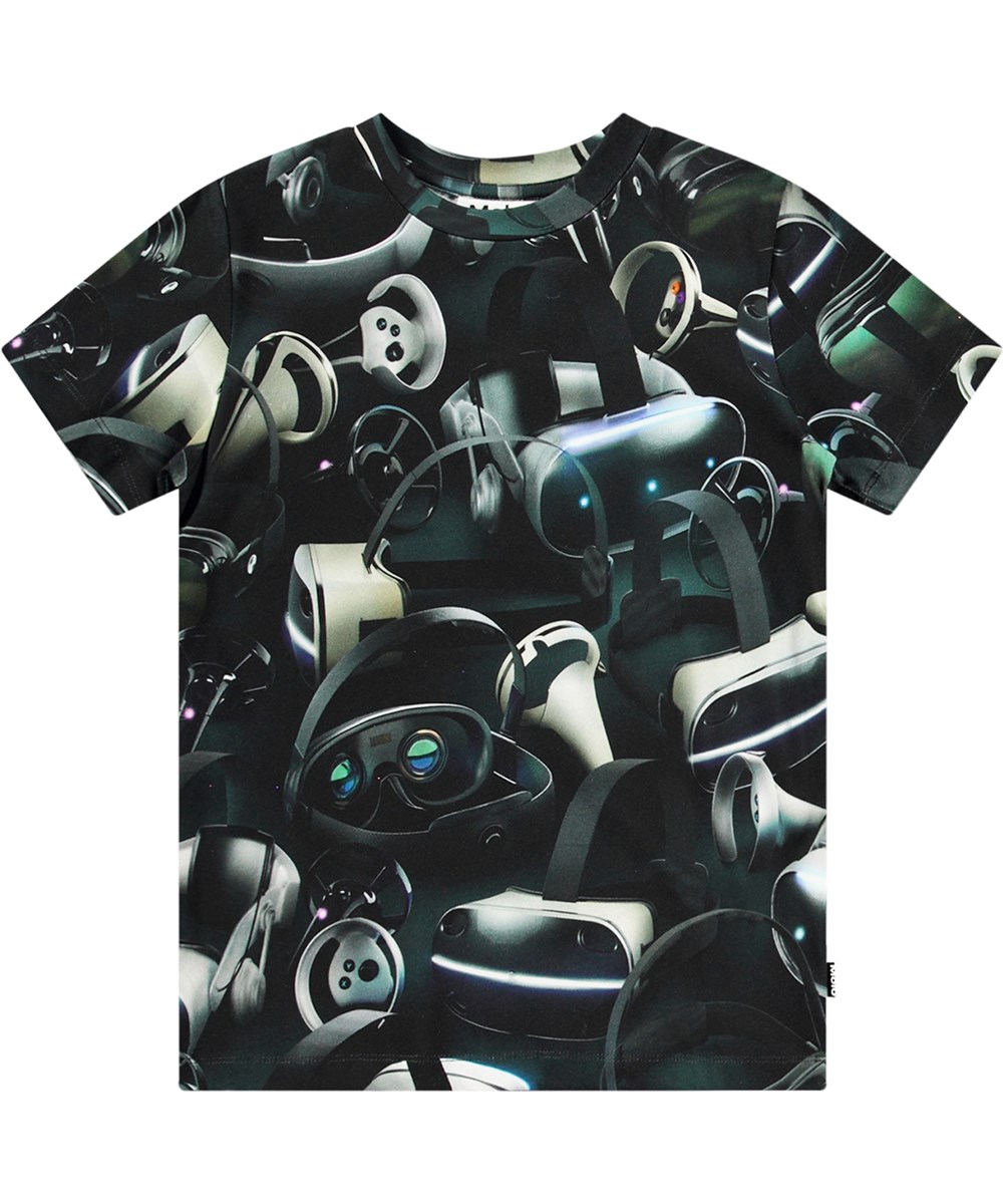 Ralphie - Virtual Reality - T-Shirt aus Öko-Baumwolle mit VR-inspiriertem Allover-Druck.